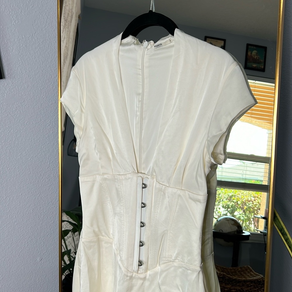 HOUSE OF CB 'Tiana' Ivory Ruffle Corset Dress NWOT - Picture 8 of 11